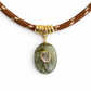 Prehnite & White Topaz Oval Rope Necklace