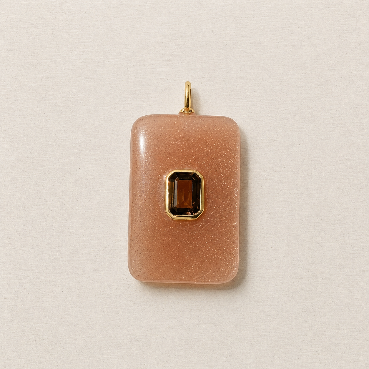 Peach Moonstone with Smoky Quartz