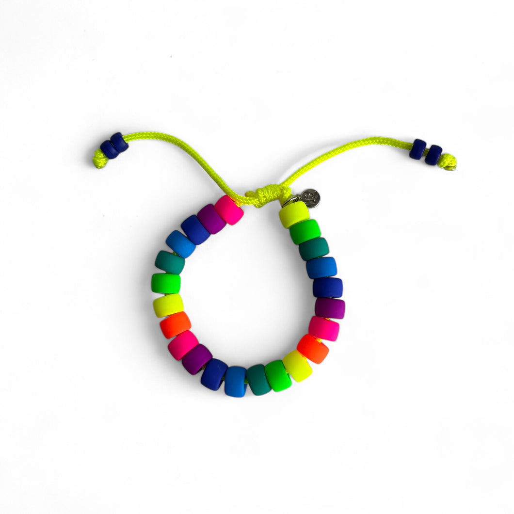 Coolio, Neon Glow, Adjustable Beaded Bracelet
