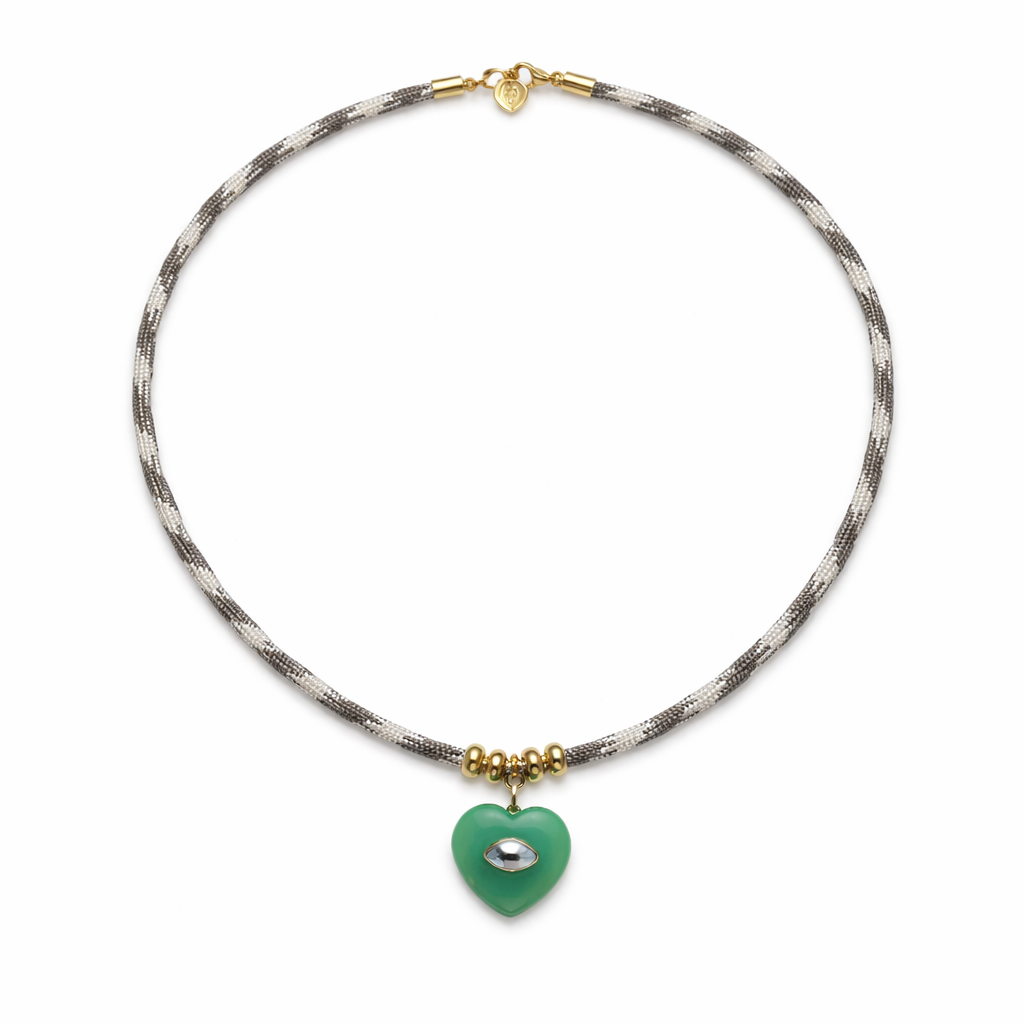Chrysoprase Chalcedony & Blue Topaz Rope Necklace