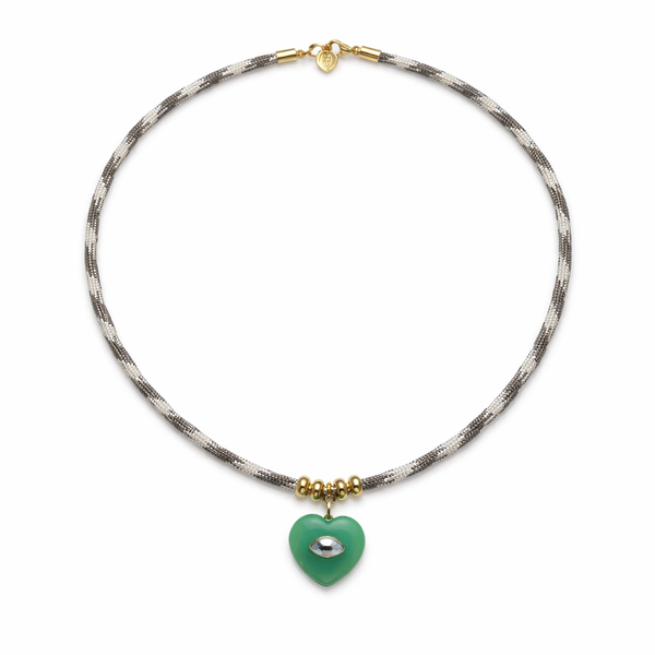 Chrysoprase Chalcedony & Blue Topaz Rope Necklace