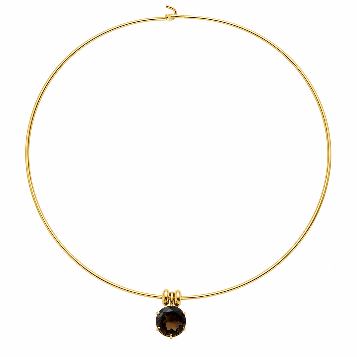 Smoky Quartz Gold-Filled Collar Necklace
