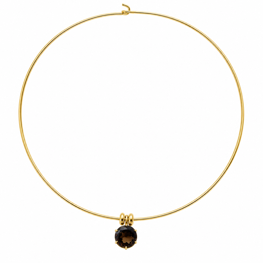 Smoky Quartz Gold-Filled Collar Necklace