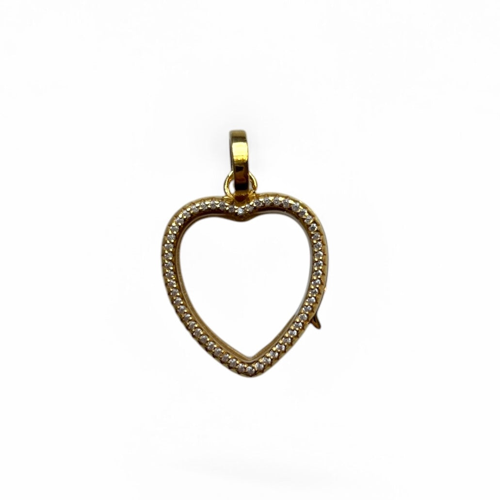 Pave Heart Glass Locket