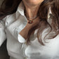 Tiger’s Eye & White Topaz Pendant on Leather Rope Necklace