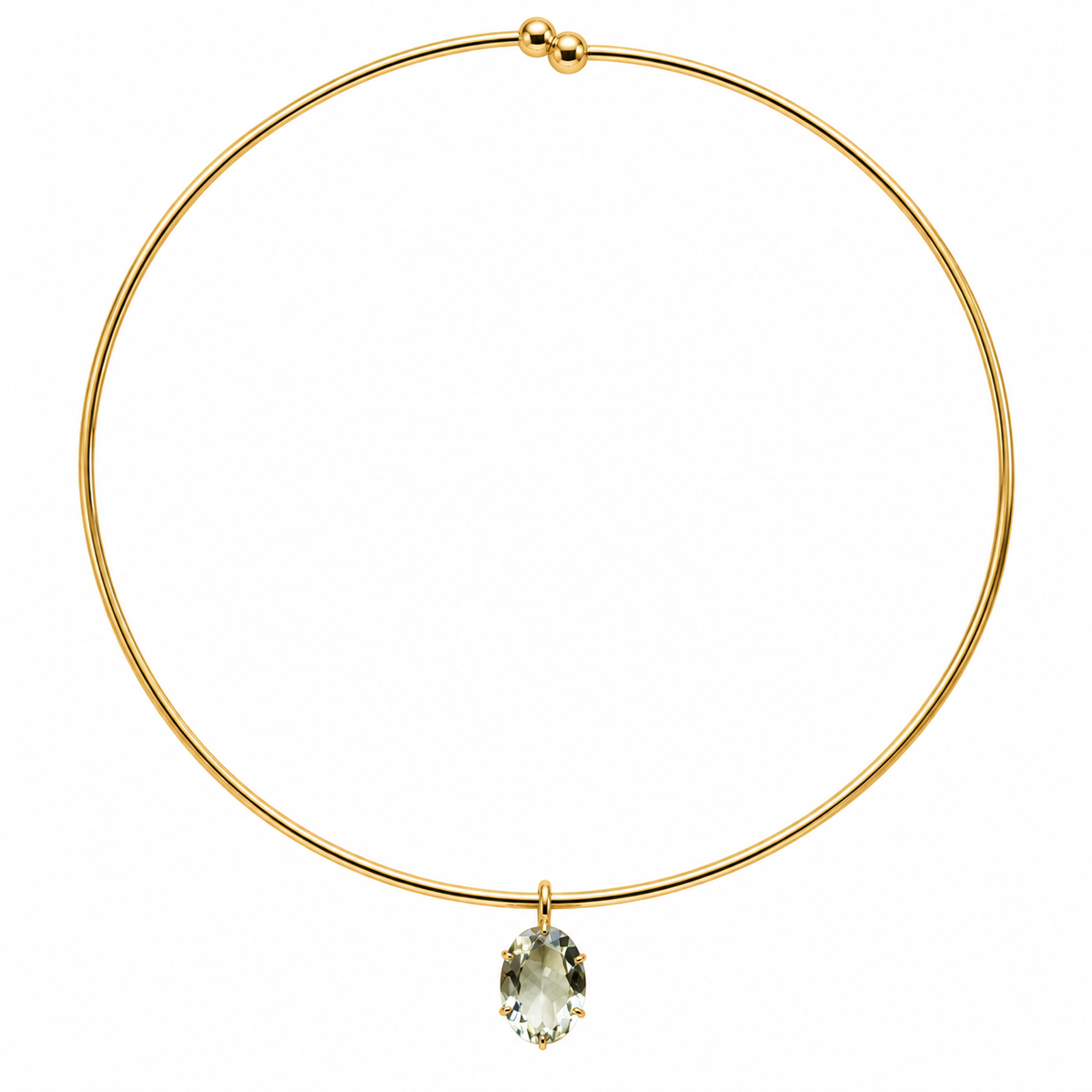 Green Amethyst Gold-Filled Collar Necklace