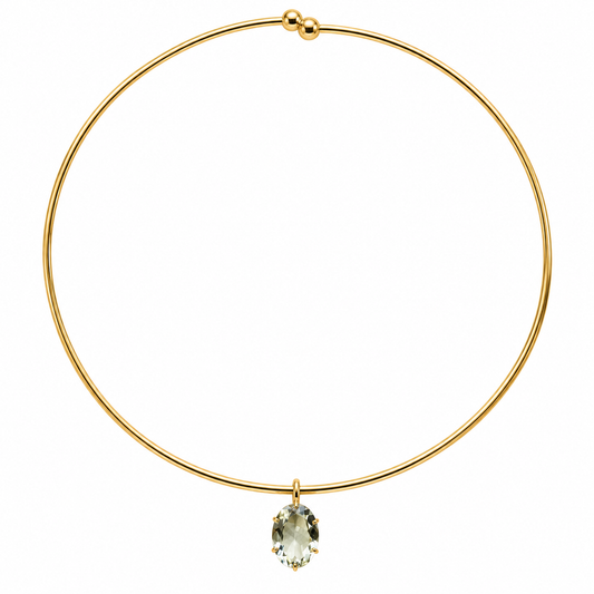 Green Amethyst Gold-Filled Collar Necklace