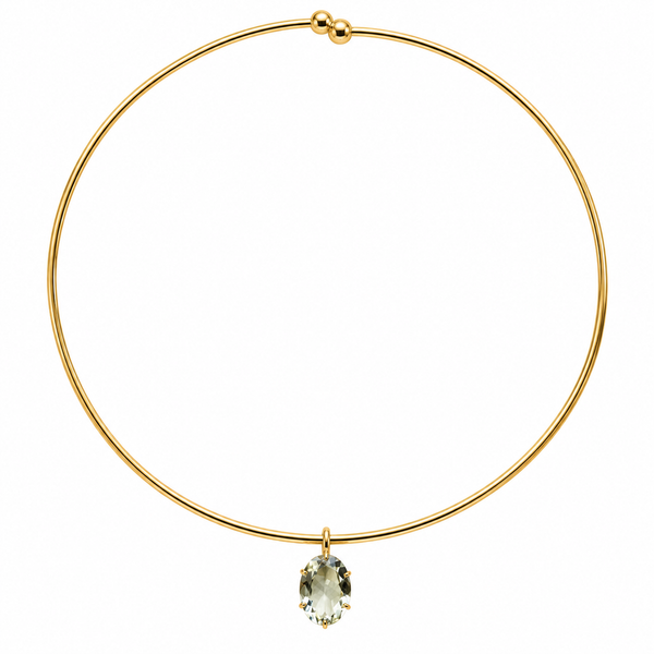 Green Amethyst Gold-Filled Collar Necklace