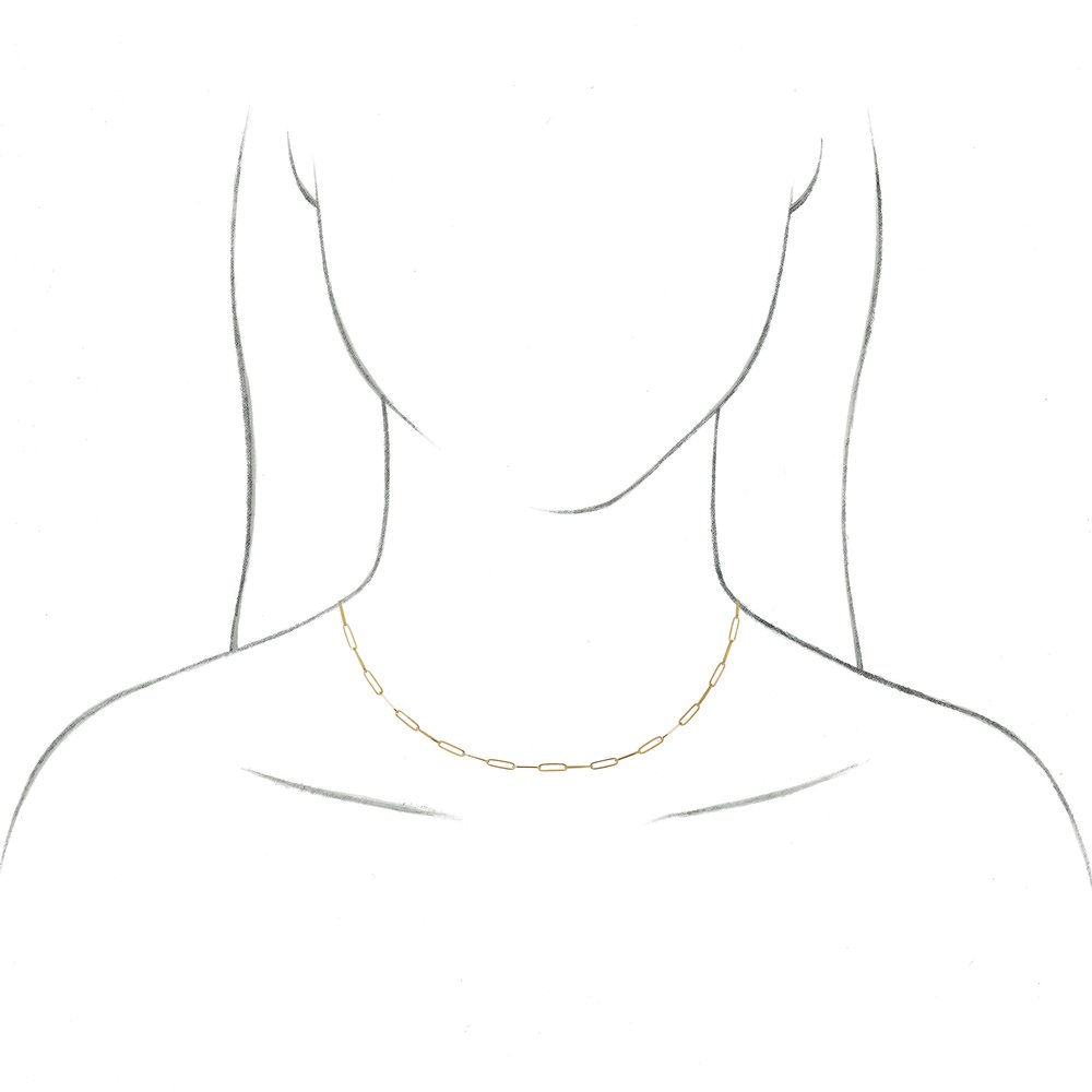 14K Yellow Gold Paperclip Chain Necklace – 2.6mm Solid Paperclip Link (18")