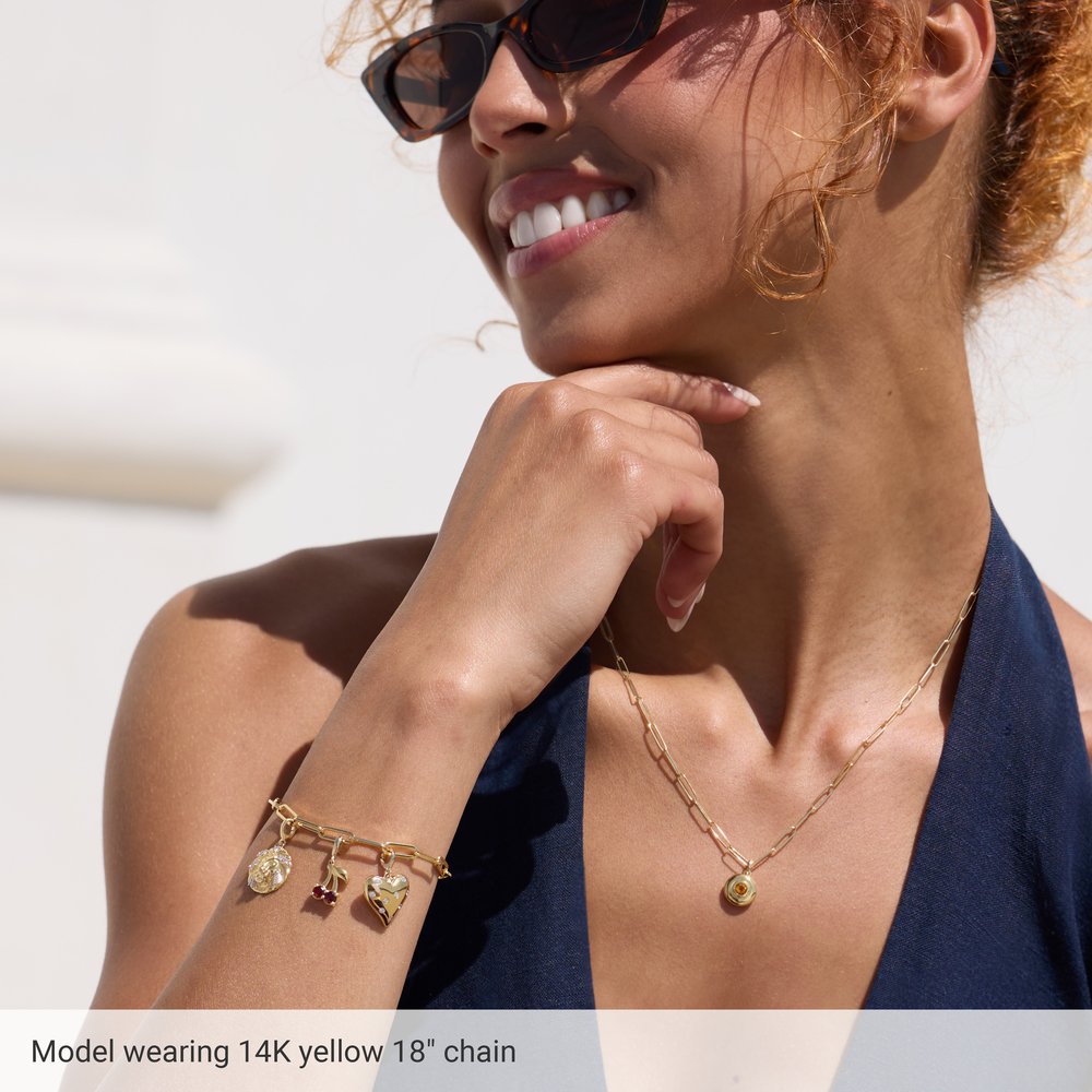 14K Yellow Gold Paperclip Chain Necklace – 2.6mm Solid Paperclip Link (18")