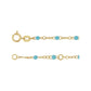 14K Gold Enamel Bead Chain – Turquoise, White & Black – Adjustable