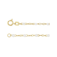 Load image into Gallery viewer, 14K Gold Enamel Bead Chain – Turquoise, White &amp; Black – Adjustable

