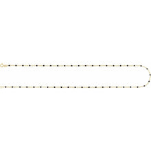 Load image into Gallery viewer, 14K Gold Enamel Bead Chain – Turquoise, White &amp; Black – Adjustable
