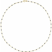Load image into Gallery viewer, 14K Gold Enamel Bead Chain – Turquoise, White &amp; Black – Adjustable
