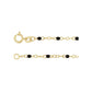 14K Gold Enamel Bead Chain – Turquoise, White & Black – Adjustable