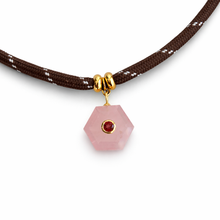 Load image into Gallery viewer, Rose Quartz Hexagon Rope Necklace
