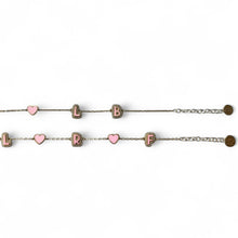 Load image into Gallery viewer, Custom Enamel Initial Heart Bracelet with Pave Outline
