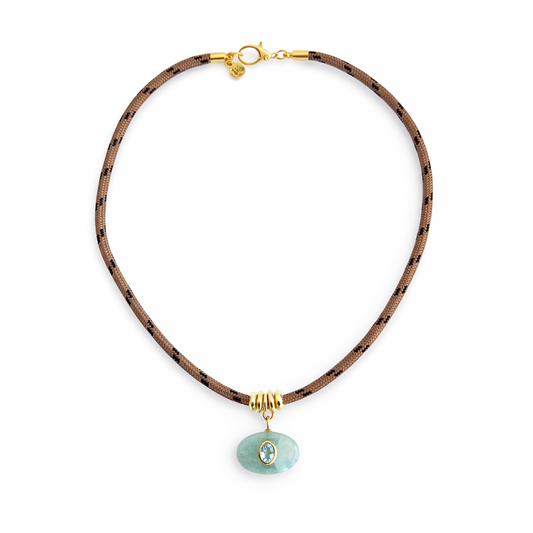 Aquamarine & Blue Topaz Oval Rope Necklace