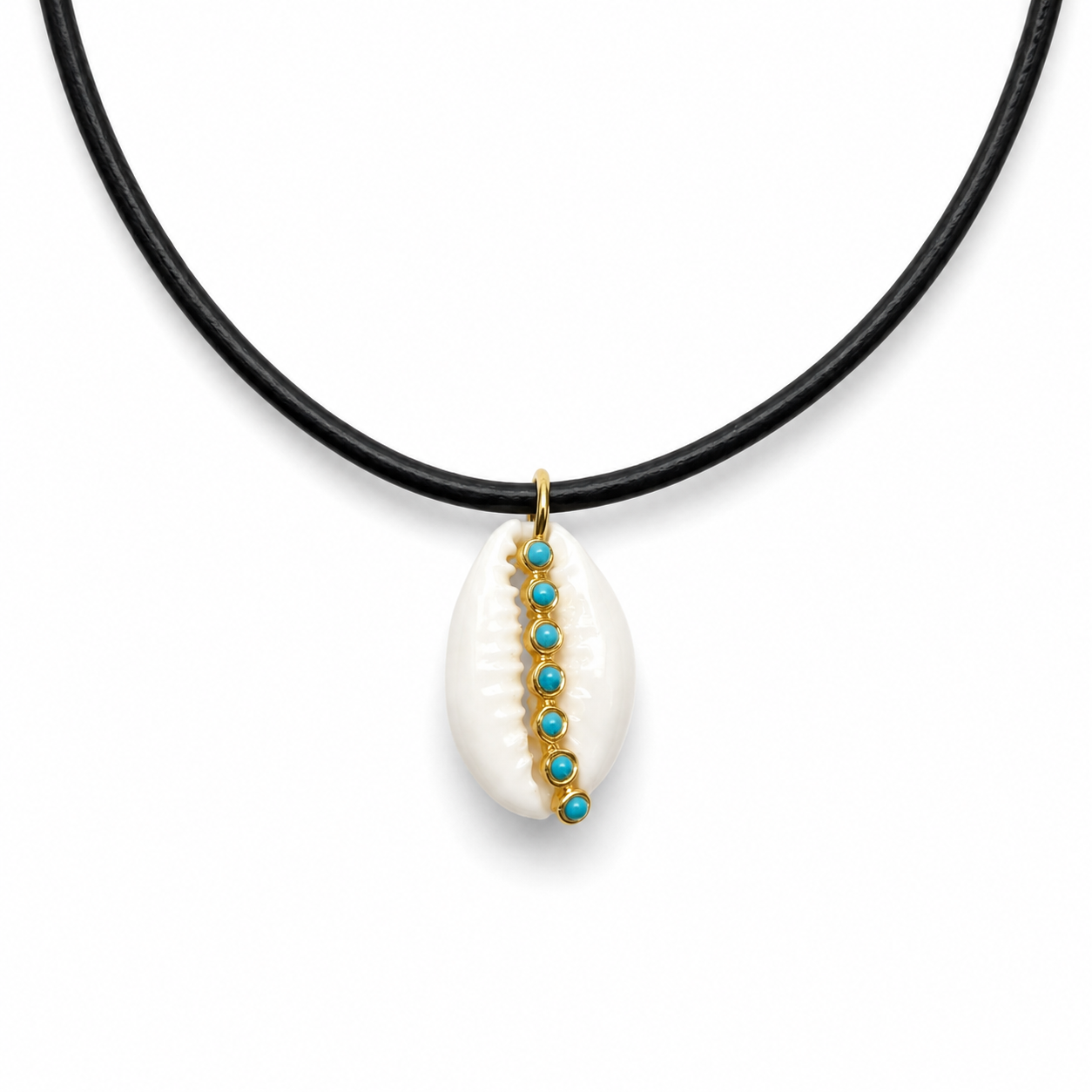 Cowrie Gemstone Pendant Necklace