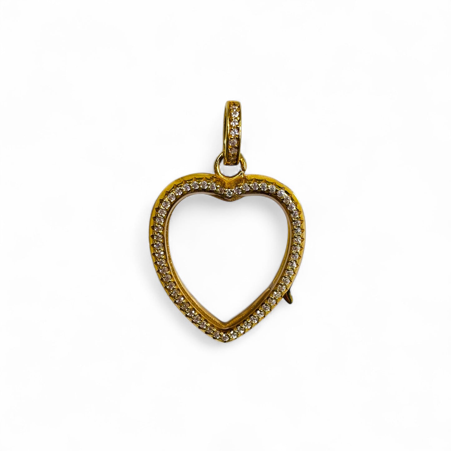 Pave Heart Glass Locket