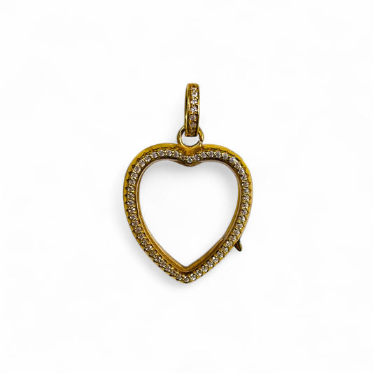 Pave Heart Glass Locket