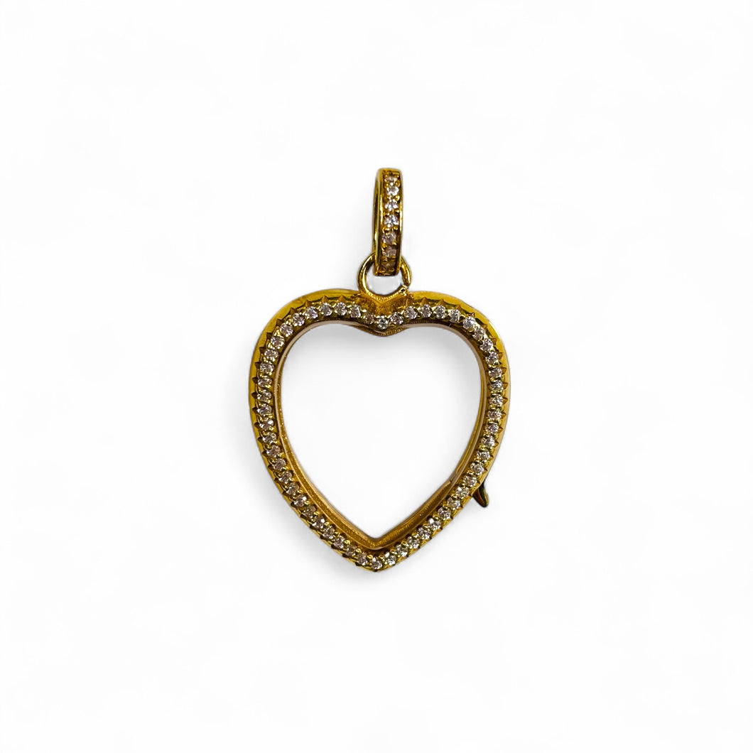 Pave Heart Glass Locket