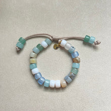 Load image into Gallery viewer, New Sea Glass • Gemstone Beaded Bracelet • Adjustable Pony Beads
