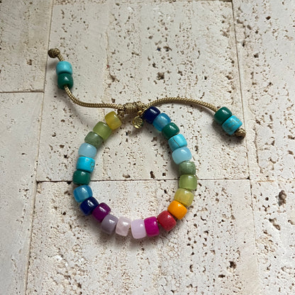 Technicolor Majik, Adjustable Gemstone Beaded Bracelets