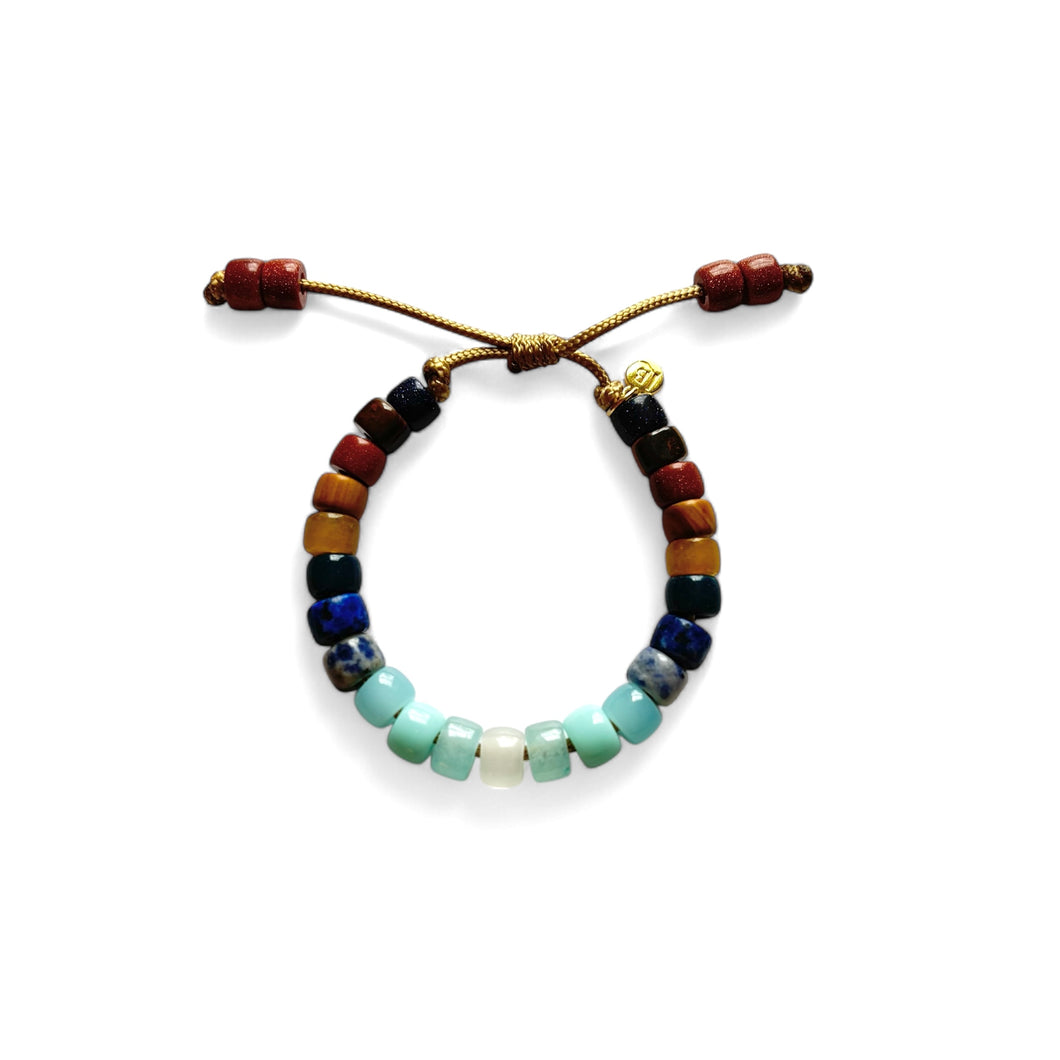 The Patagonia • Gemstone Beaded Bracelet • Adjustable
