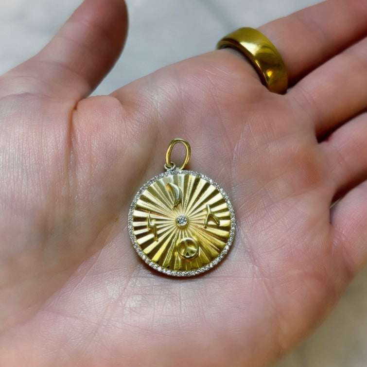 Initial Symbol Medallion with Pave Disc