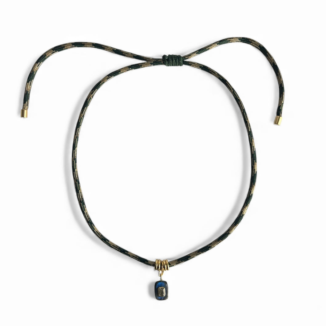 Labradorite Topaz Inlay Knot Pendant