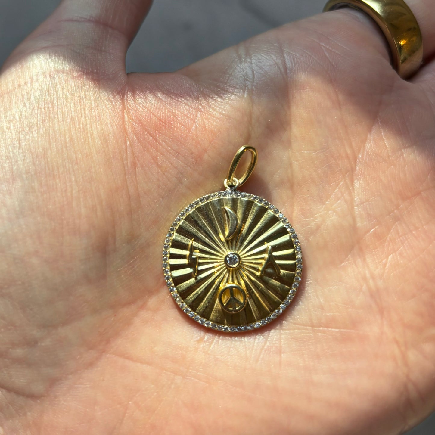 Initial Symbol Medallion with Pave Disc