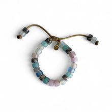 Load image into Gallery viewer, Cloudless • Sea Glass Collection • Gemstone Adjustable Beaded Bracelet
