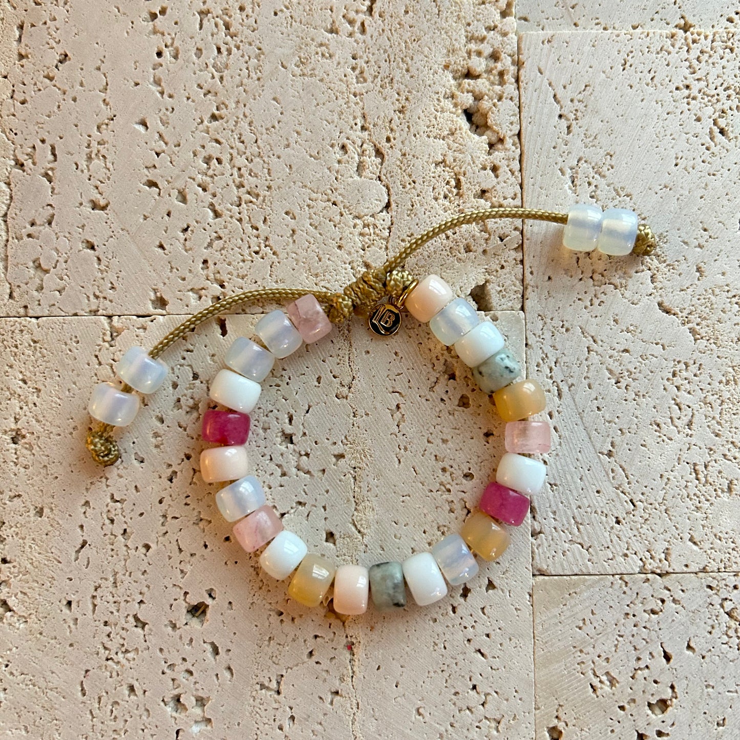 The Marvelous Mrs. Moonstone Natural Gemstone Pony Bead Personalized Bracelet