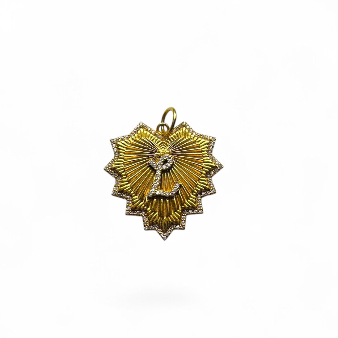 Oversized Fluted Heart Charm