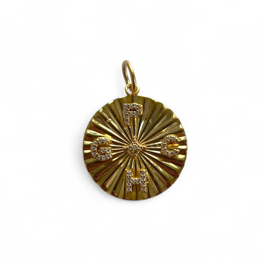 Initial Medallion Pendant with Pave Letters