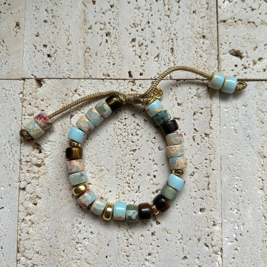 Lonely Planet, Forte Gemstone Adjustable Beaded Bracelet