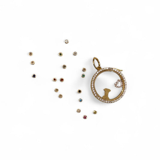 Single Bezel Birthstone Charm