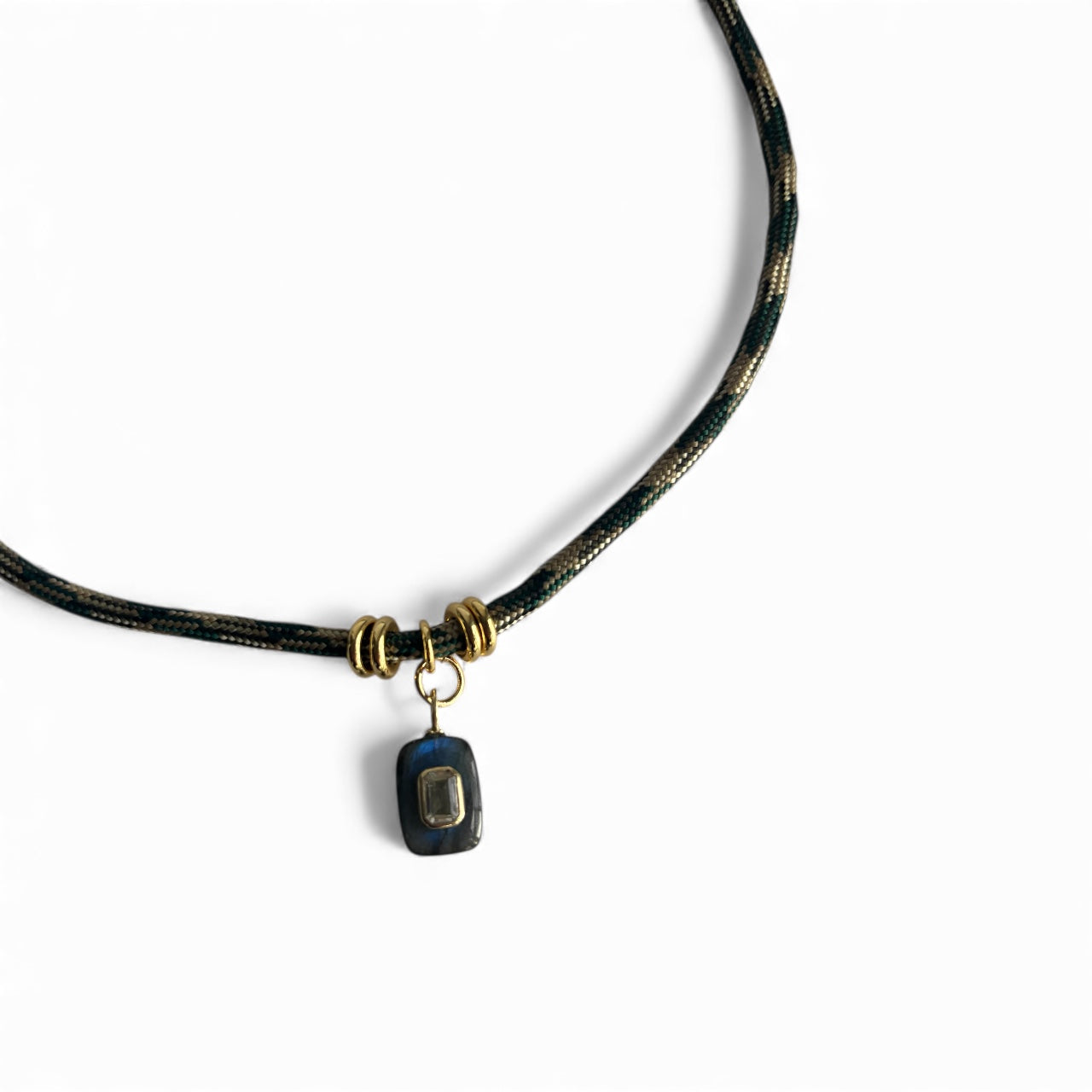 Labradorite Topaz Inlay Knot Pendant