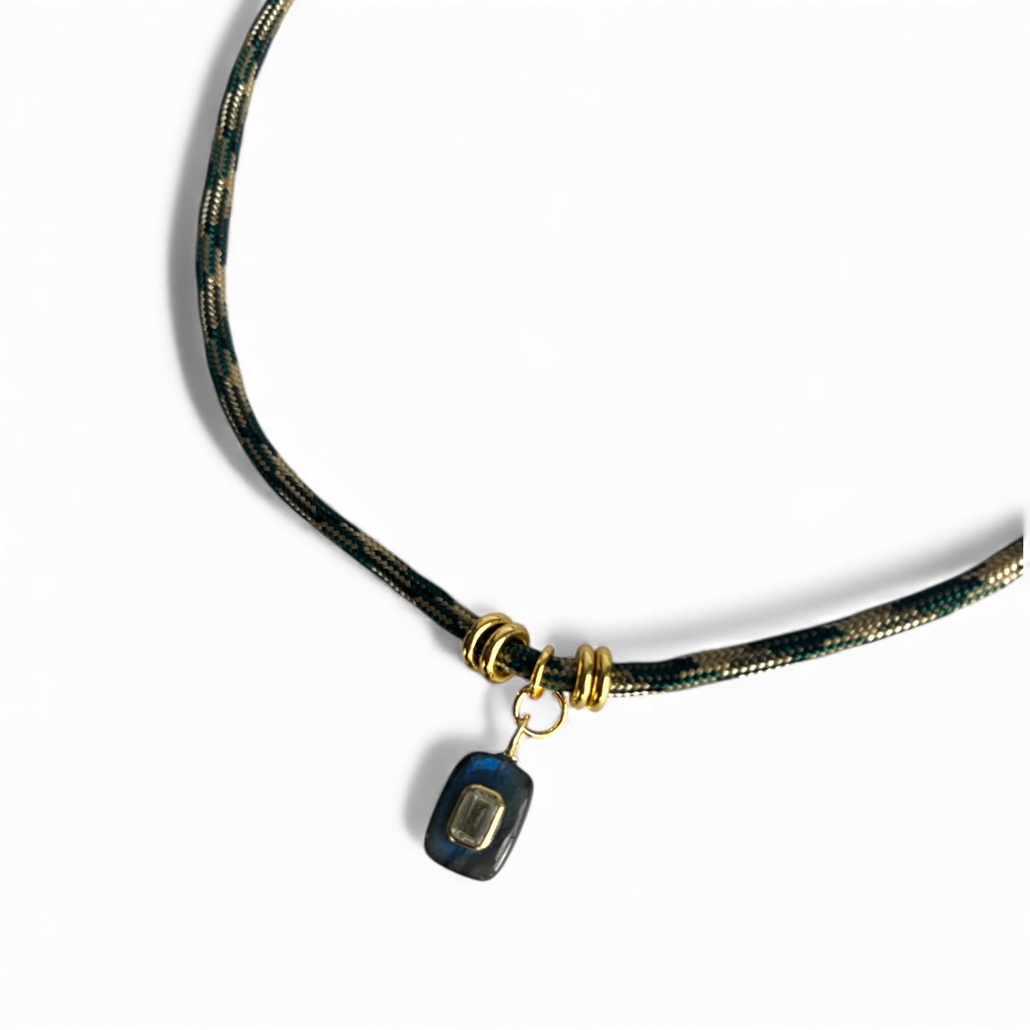 Labradorite Topaz Inlay Knot Pendant
