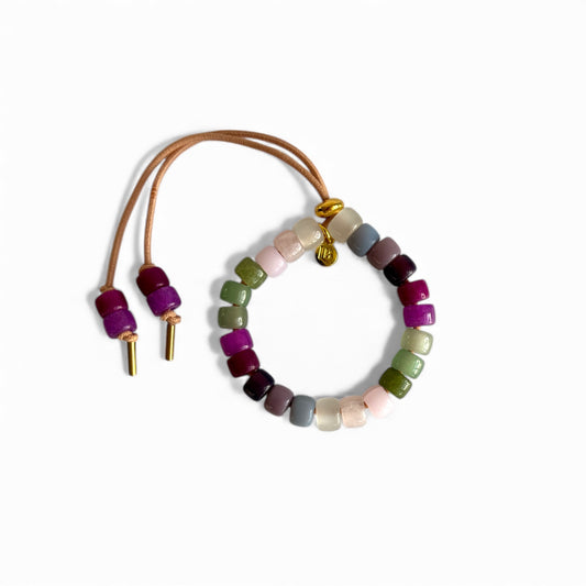 Tea and Crumpets • Gemstone Adjustable Elastic Beaded Bracelet