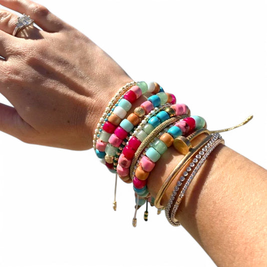 Rum Punch • Adjustable Gemstone Beaded Bracelet