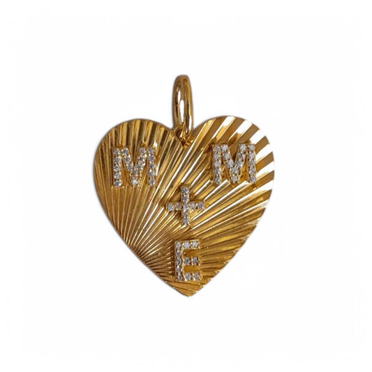 Fluted Heart Charm Necklace