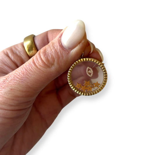 Gold Fluted Charm Locket