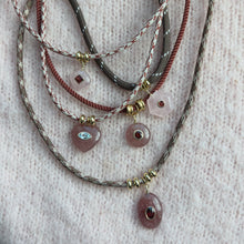 Load image into Gallery viewer, Rose Quartz Hexagon Rope Necklace

