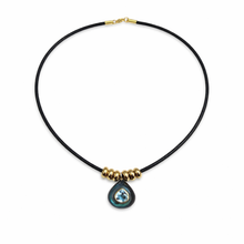 Load image into Gallery viewer, Labradorite and Blue Topaz Teardrop Rope Necklace
