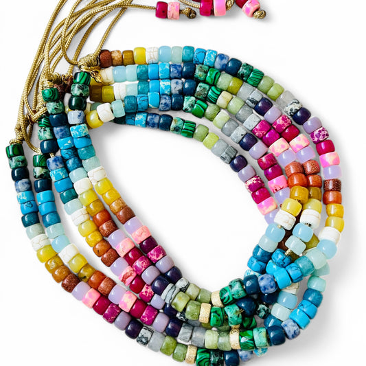 Funfetti Gemstone Beaded Necklace