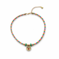 Round Lemon Quartz & Orange Cubic Zirconia Rope Necklace