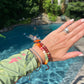 Berry Jammy, Gemstone Adjustable Beaded Bracelet with Gold Spacers