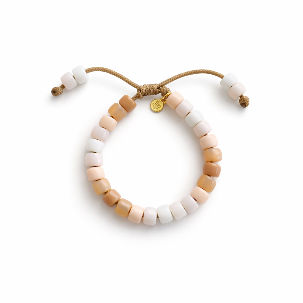 The Perfect White Tee II Forte Gemstone Beaded Bracelet • Adjustable